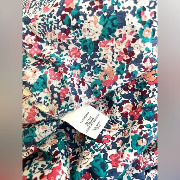J.Crew Liberty art fabrics shirt. Jade Peony floral print Size 8 - Picture 13 of 13